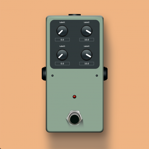 Guitar Pedal UI Kit - Flat Design - Photoshop