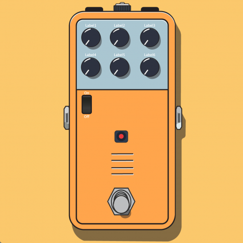 Guitar Pedal UI Kit - Flat Design - Illustrator